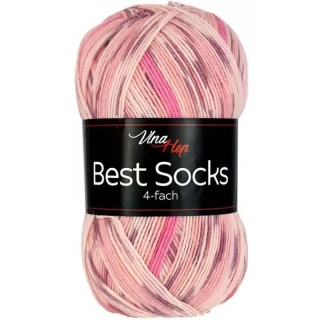 Vlna-Hep Best Socks 4-fach 7303 růžová