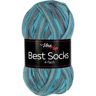 Vlna-Hep Best Socks 4-fach 7309 modrá-šedá