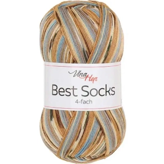 Vlna-Hep Best Socks 4-fach 7381 šedá-béžová