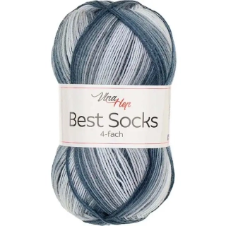 Vlna-Hep Best Socks 4-fach 7404 odstíny šedé