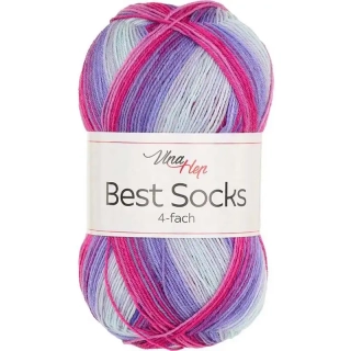Vlna-Hep Best Socks 4-fach 7405 růžová-fialová-mint