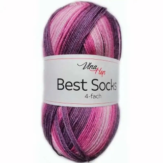 Vlna-Hep Best Socks 4-fach 7406 odstíny růžové