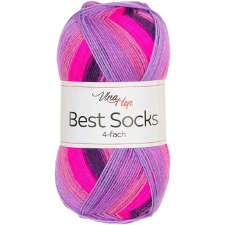 Vlna-Hep Best Socks 4-fach 7724 růžová-fialová