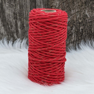 Velká vlna Macrame 1,5mm Vlčí mák se zlatem