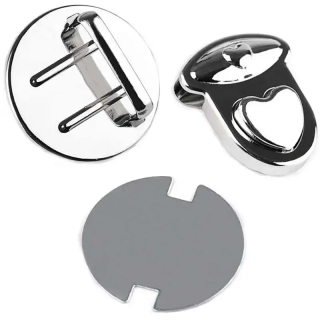 Sada zapínání na kabelku 30x32 mm srdce Stříbrné 1