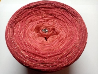 Červené ombré 3-nitka 1200m s lurexem