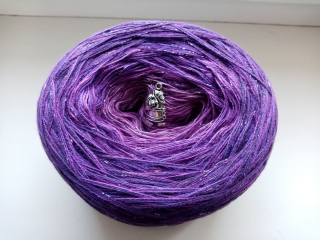 Fialové ombré 3-nitka 1000m s lurexem