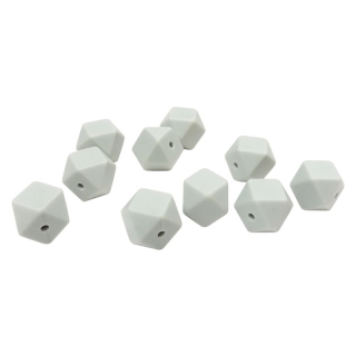 Silikonový korálek hexagon 14mm Šedý
