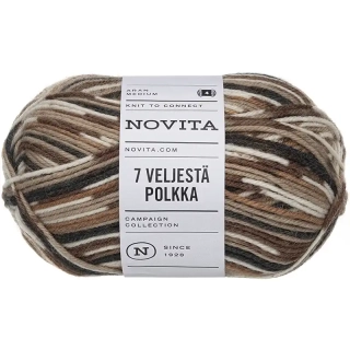 Novita 7 Brothers Polkka 8001 Hnědé odstíny