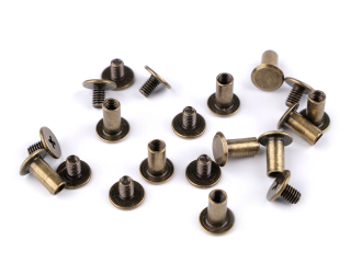 Sedlářský nýt šroubovací Ø10 mm Staromosaz