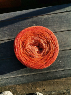 Oranžové ombré 3-nitka 1000m s lurexem