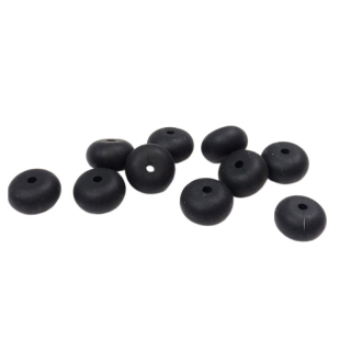 Silikonový korálek oválný 12mm Černý