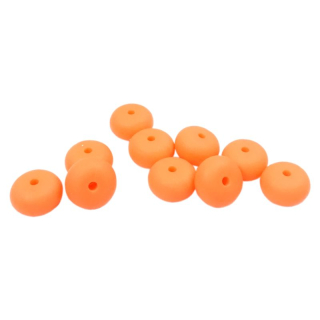 Silikonový korálek oválný 12mm Neonový oranžový