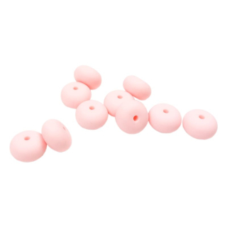 Silikonový korálek oválný 12mm Baby růžový