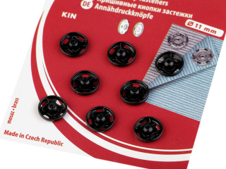 Kovové patentky Ø11 mm černé