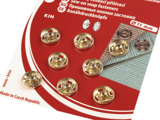 Kovové patentky Ø11 mm zlaté