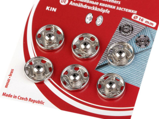 Kovové patentky Ø16 mm nikl