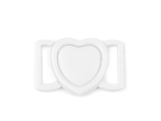 Plavkové zapínání srdce bílé