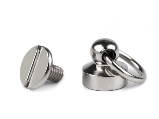 Sedlářský nýt šroubovací s kroužkem Ø8 mm Nikl