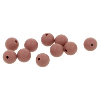 Silikonový korálek 12mm Popelavě růžový