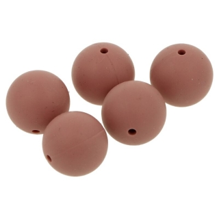 Silikonový korálek 19mm Popelavě růžový