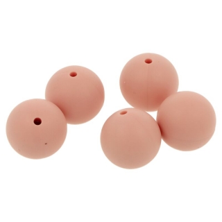 Silikonový korálek 19mm Pudrový