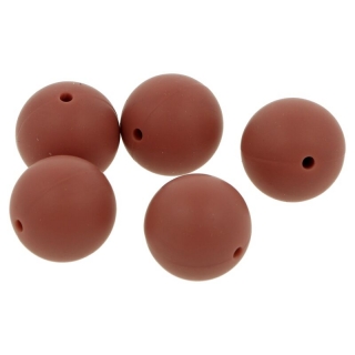 Silikonový korálek 19mm Růžovo-hnědý