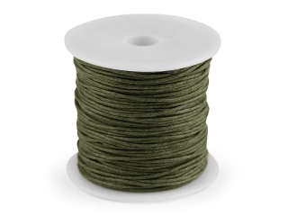Šňůra bavlněná Ø1 mm voskovaná zelená khaki
