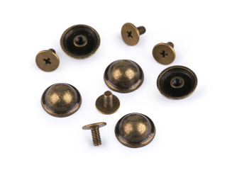 Ozdobný šroubovací nýt - nožičky na kabelku staromosaz